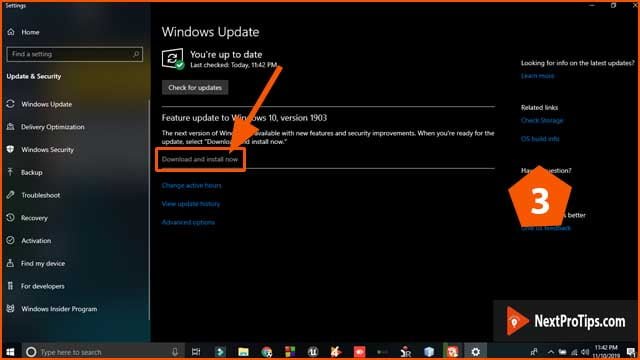 How to update windows 10 step 3